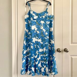 CAbi 💫 EUC Spring 2025 Botanical Dress, Blue & White Floral Dress, Size L, #6761